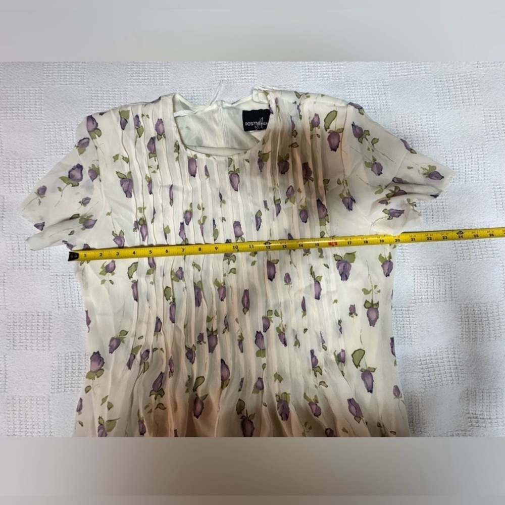 Vintage Positive Attitude Cream and Purple Floral Maxi Dress - Picture 7 of 10